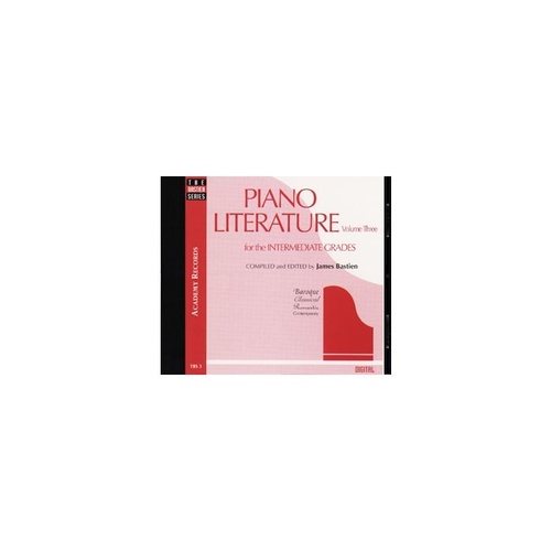 Piano Literature Vol 3 CD by Neil A. Kjos Music Company