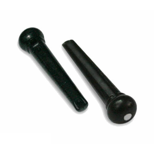 DR. PARTS 6 x Bridge Pins Black with White Dot Acoustic Guitar Set
