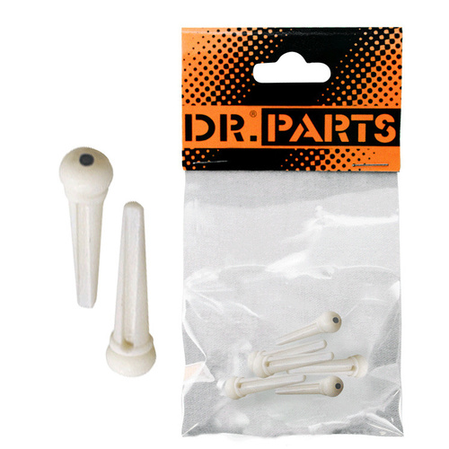 DR. PARTS 6 x Bridge Pins White with Black Dot Acoustic Guitar Set