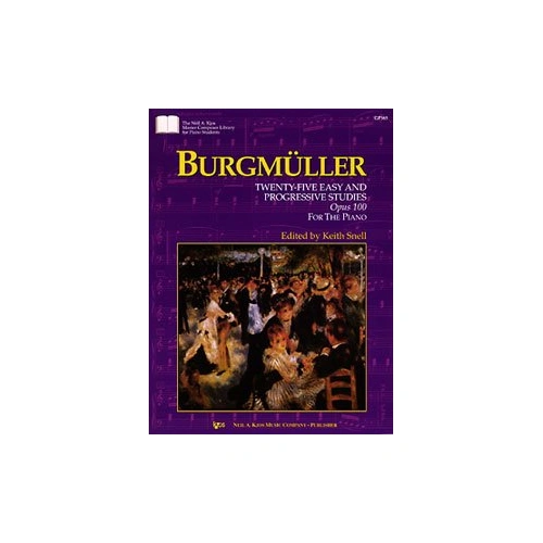 Burgmuller 25 Progressive Studies Op. 100 for Piano, 40 Pages, Kjos Music Company