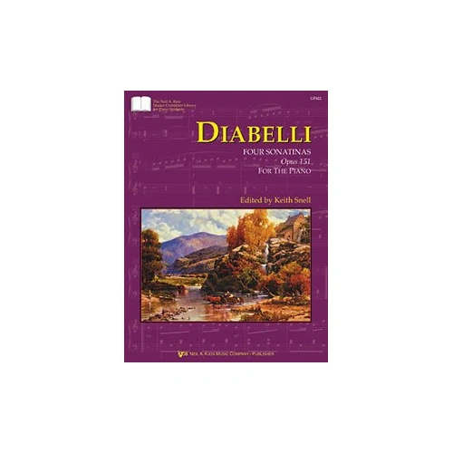 Diabelli - 4 Sonatinas Op. 151 for Piano, 44 Pages, Published by Neil A. Kjos Music Company