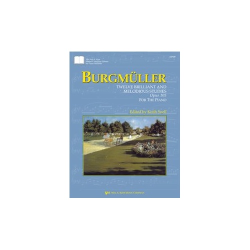 Burgmuller - 12 Brilliant and Melodious Studies Op 105 for Piano, 48 Pages, Published by Neil A. Kjos Music Company