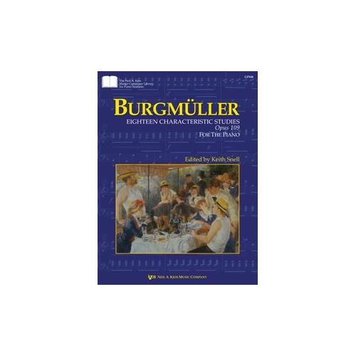 Burgmuller 18 Characteristic Studies Op. 109 for Piano, 44 Pages, Neil A. Kjos Music Company