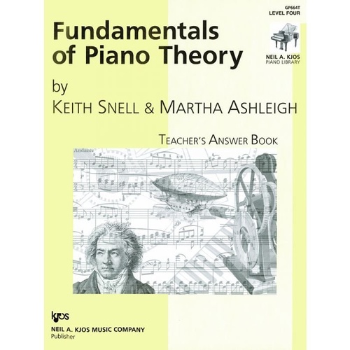Fundamentals of Piano Theory Level 4 Teacher's Answer Book by Neil A. Kjos Music Company, 20 pages