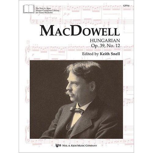 MacDowell - Hungarian Op. 39 No. 12 for Piano Solo, 5 Pages