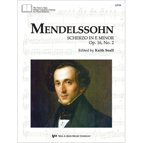 Mendelssohn - Scherzo in E Minor Op. 16 No. 2 for Piano Solo, 6 Pages, Edited by Keith Snell