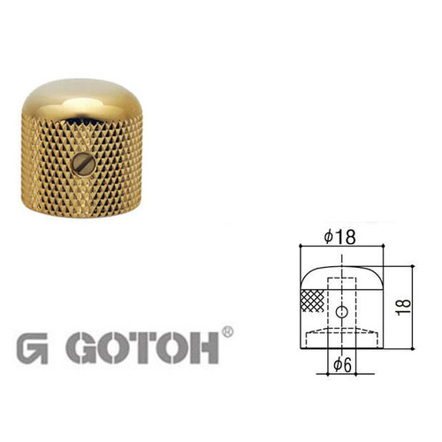 Electric Guitar Telecaster Style Control Knobs - GOTOH Gold knob, Dome top