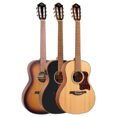 Gilman 00 Parlour Acoustic Guitar - Spruce Top, Mahogany Back & Sides, Dovetail Neck Joint, Tortoiseshell Binding, Natural Satin/Tobacco Sunburst/Blac