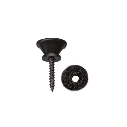 DR. PARTS - Black end pin with end pin felt and separate screw, Packaged