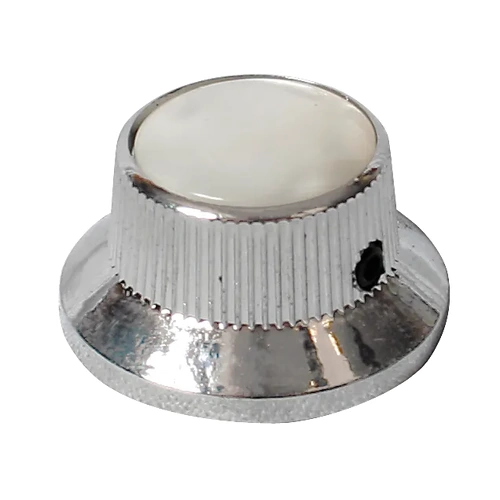 Eagle Control Knob Bell Style Chrome with White Pearloid Top
