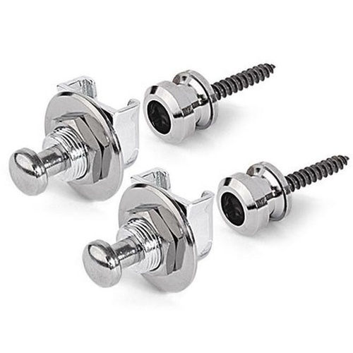 GROVER Quick Release Nickel Guitar Strap Lock Set End Pin, Pair