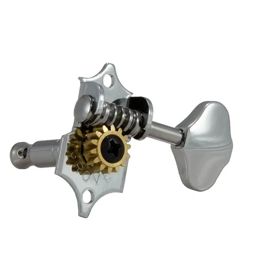 Grover Sta-Tite Open Gear Machine Heads with Vintage Buttons - Nickel Finish