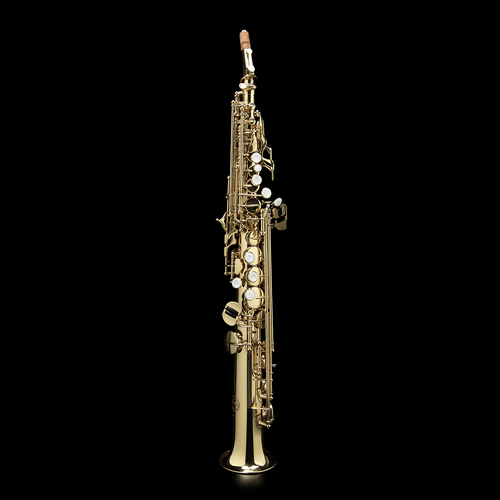 Grassi GRSS210 Bb Soprano Saxophone with Gold Lacquer Finish and Accessories