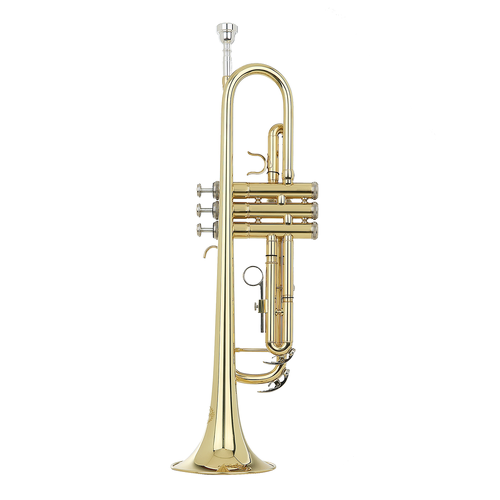 Grassi GRSTR500 Bb Trumpet Gold Lacquer School Series with Case, Cleaning Cloth, Piston Oil, and Mouthpiece