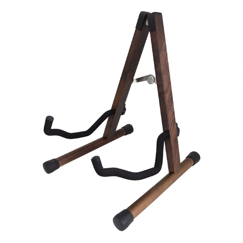 Fretz Woodie 5 Wooden Folding A-Frame Guitar Stand - Walnut