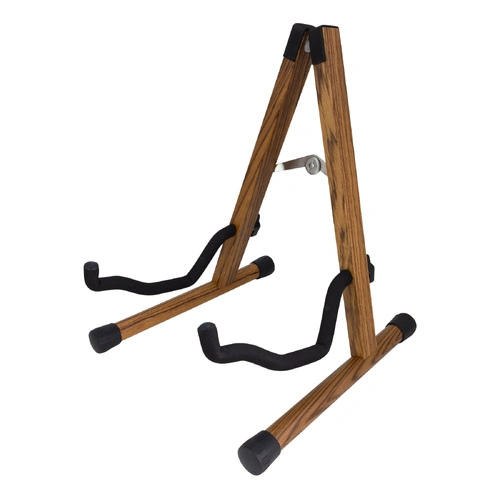 Fretz Woodie 5 Wooden Folding A-Frame Guitar Stand - Zebrawood