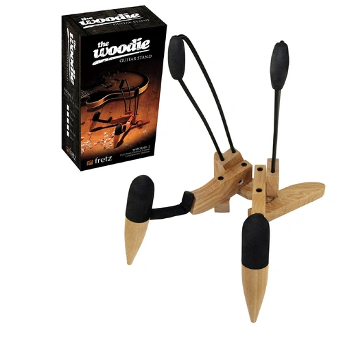 Fretz GS-FWE2-NAT Wooden Folding Electric Guitar Stand Natural Gloss