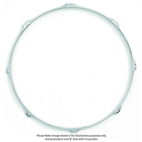 Gibraltar 8" Steel Power Tom Hoop 5 Lug 2.3mm Heavy-Duty Chrome