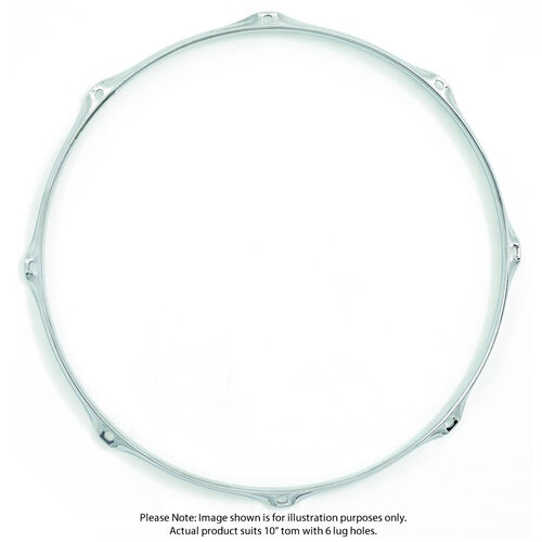 Gibraltar 10" Steel Power Tom Hoop 6 Lug 2.3mm Heavy-Duty Chrome Drum Hoops