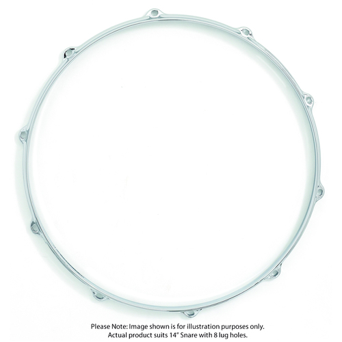Gibraltar 14" 8 Lug Die Cast Snare Side Hoop with Reinforced Tension Points and Chrome Finish