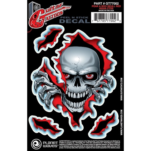 Planet Waves Guitar Tattoo, Peek A Boo Skull
