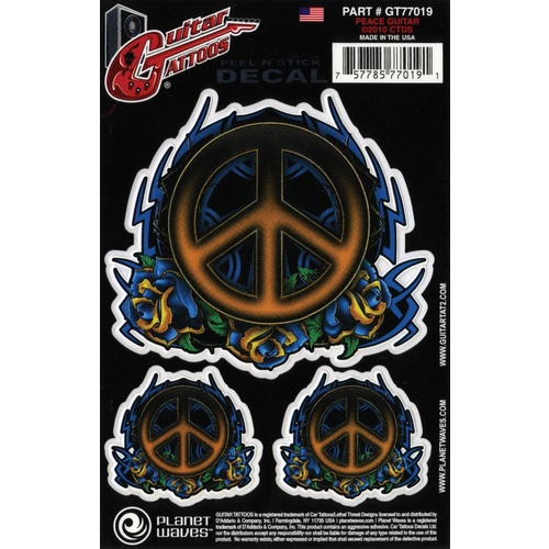 Planet Waves Guitar Tattoo, Peace Tribal