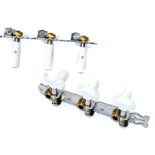 GT Classical Guitar Tuning Machines Nickel Finish with White Buttons (3+3)