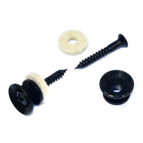 GT Strap Buttons with Screws Black Finish Pack of 6