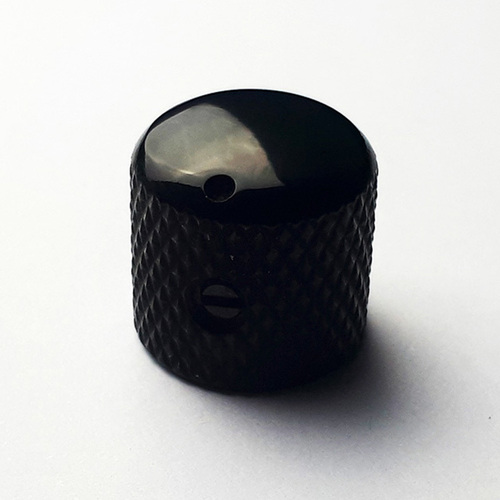 GT Metal Knurled Dome Knobs with Marker, Black Finish, 6mm CTS, Pack of 2