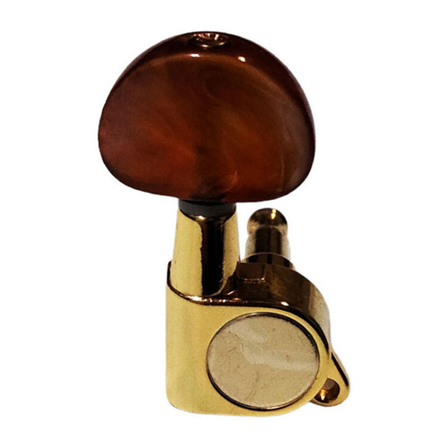 GT Acoustic/Electric Guitar Sealed Tuning Machines Gold Finish 3+3 with Brown Pearl Buttons