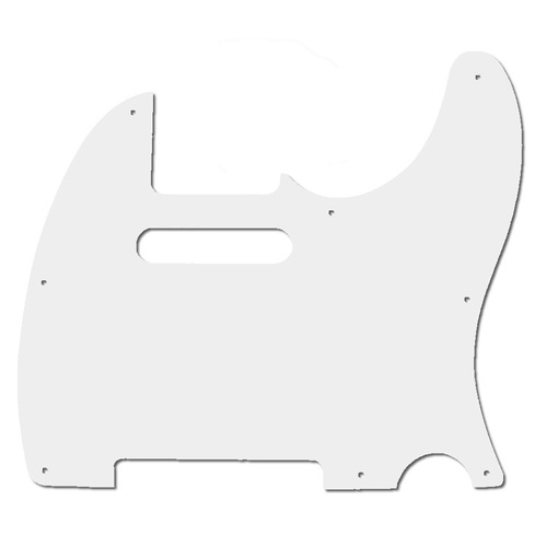 GT 3-Ply TL-Style Electric Guitar Pickguard in White with 8 Holes (Pk-1)