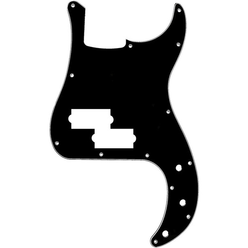 GT 3-Ply P-Style Bass Guitar Pickguard Black 17 Holes (Pk-1)