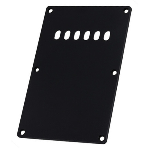 GT ABS Black Tremolo Spring Cover Back Plate with Holes, Screws Not Included (Pk-1)