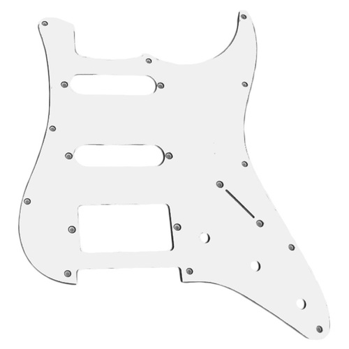 GT 3-Ply ST-Style White Electric Guitar Pickguard for 2SC/1HB Models (Pk-1)