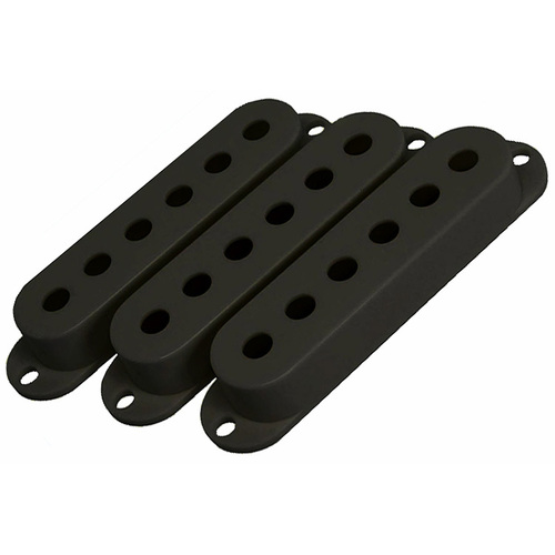 GT Single Coil Pickup Covers Set Black 52mm Polepiece Spacing (Pk-3)