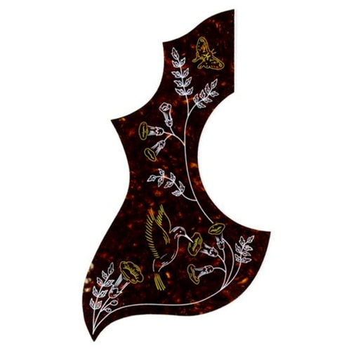 GT Left-Handed Acoustic Guitar Pickguard in Shell with Hummingbird Design (Pk-1)