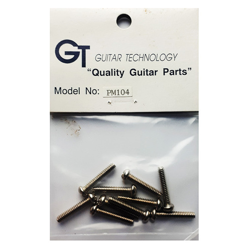 GT Machined Round Head Screws Nickel Finish 3.3mm x 18mm Pack of 10