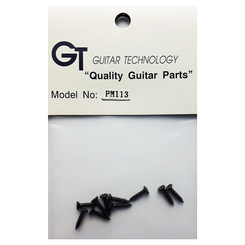 GT Wood Screws Flat Head Black Finish 2mm x 8.5mm Pack of 10