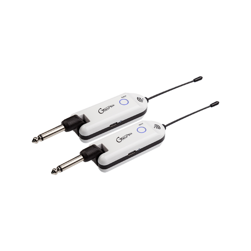 Mooer GTRS GWU4 Wireless Guitar System - UHF Technology, 30m Range, 800mAh Battery, Includes Two ¼” Dongles, USB Charging Cable, White