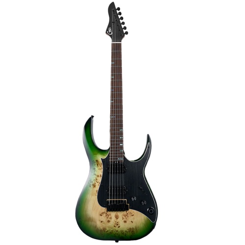 Mooer GTRS M810 Intelligent Electric Guitar Green Burst with Effects and Bluetooth