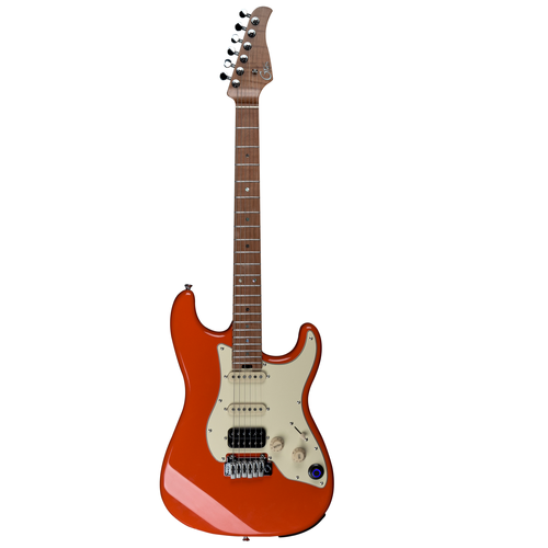 Mooer GTRS P801 Intelligent Electric Guitar Fiesta Red with Alnico V Pickups and GTRS Processor System