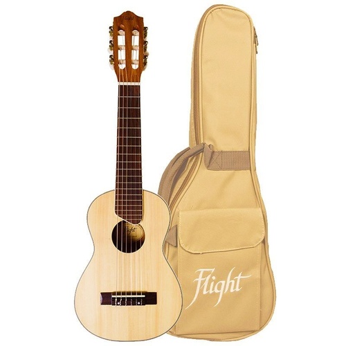 Flight GUT350 Guitarlele with Spruce Top, Sapele Back, Walnut Fretboard, Aquila Strings, and Gig Bag