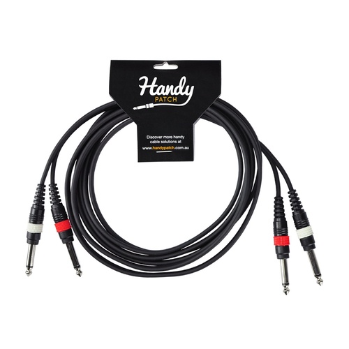 Handy Patch Dual Male 1/4" Mono To Dual Male 1/4" Mono 3 Meter Cable