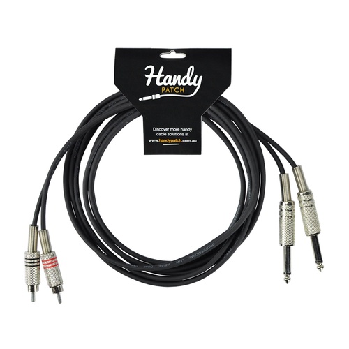 Handy Patch Male Stereo RCA To Dual Male 1/4" Mono 3 Meter Cable