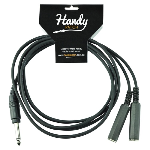 Handy Patch H-P-2P2 2 Metre Male to 2 Female Mono Phono Cable