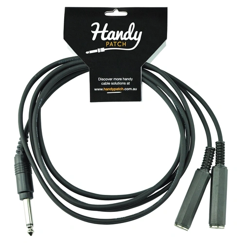 Handy Patch H-P-2P2 2 Metre Phono Male to 2 Phono Female Unbalanced Mono Cable
