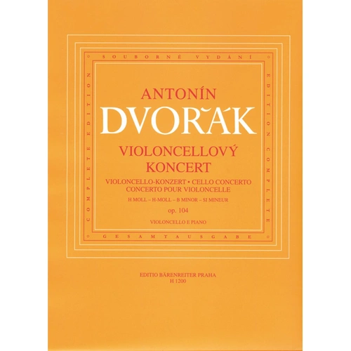 Dvorak Concerto in B Minor Op. 104 for Cello and Piano, Critical Edition