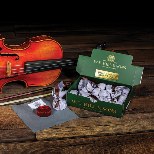 W.E. Hill & Sons 1470M Light Violin Rosin - Standard Size Round Cake on Velveteen Cloth