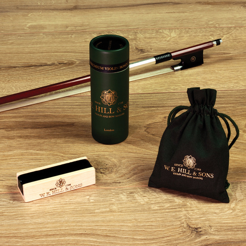 W.E. Hill & Sons 2065M Premium Violin Dark/Medium Rosin - 20g in Maplewood Holder with Drawstring Bag