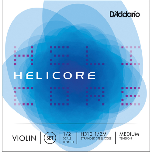 D'Addario 1/16 Size Violin String Set Medium Helicore